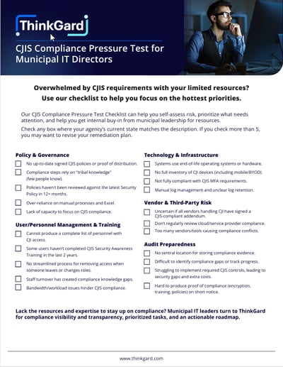 ThinkGard CJIS Pain Point Checklist